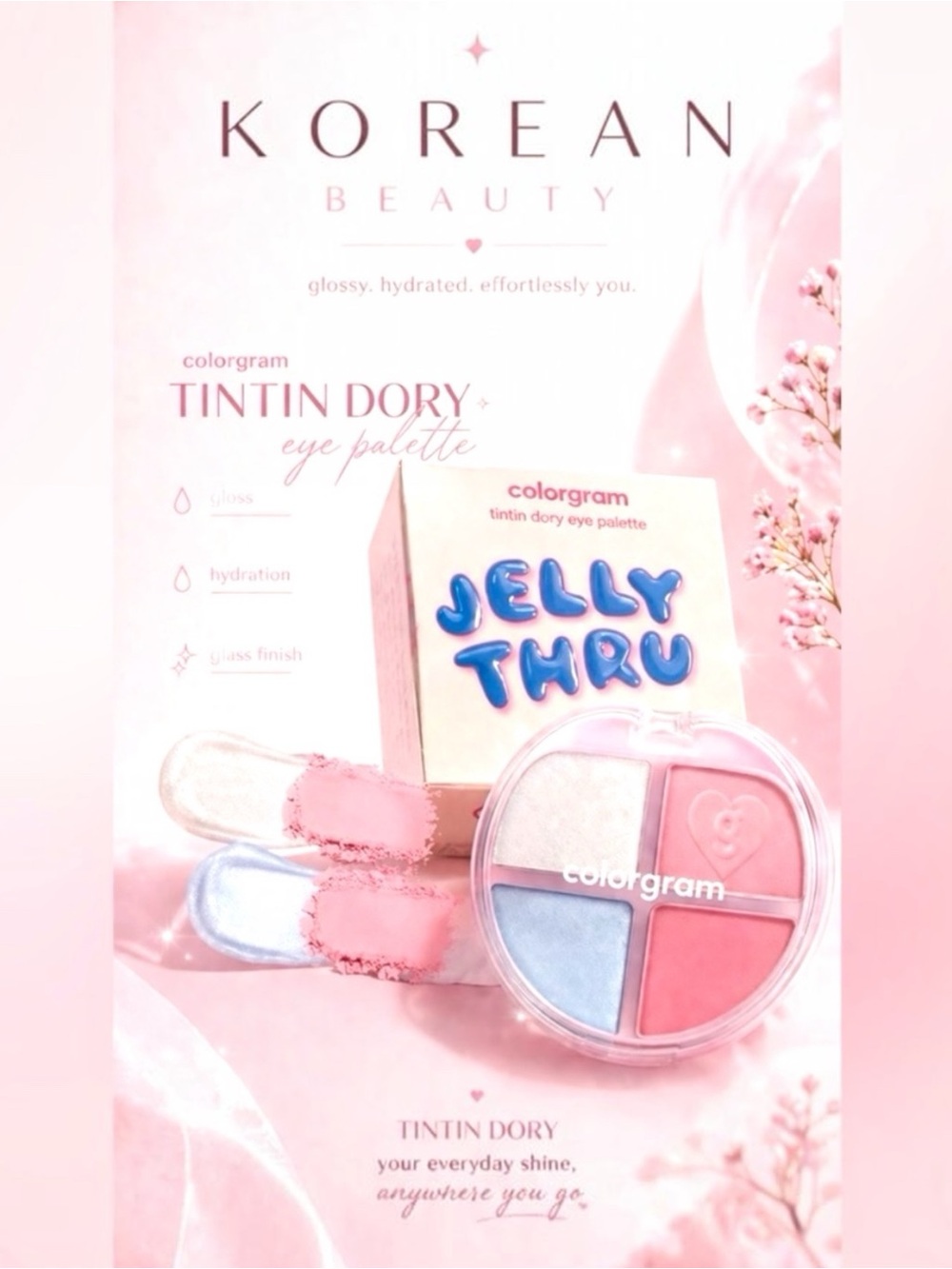 Colorgram Tintin Dory Eye Palette Jelly Thru K-Beauty Eyeshadow NIB NWT